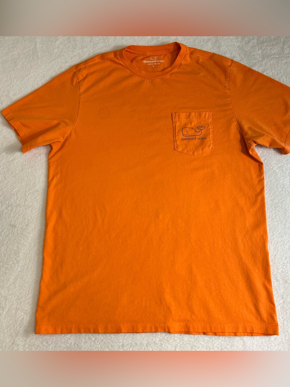 Vineyard Vines Men's T Shirt Large Orange Crew Neck Graphic Short Sleeve Pocket